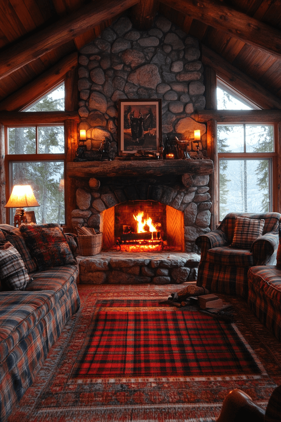 old cabin interior living room
