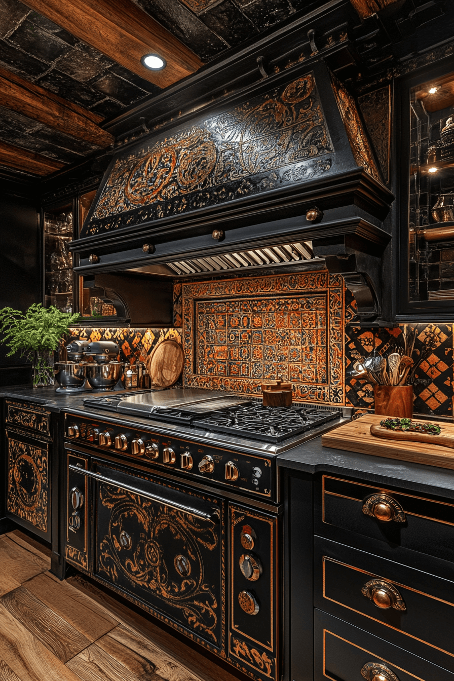dark academia kitchen
