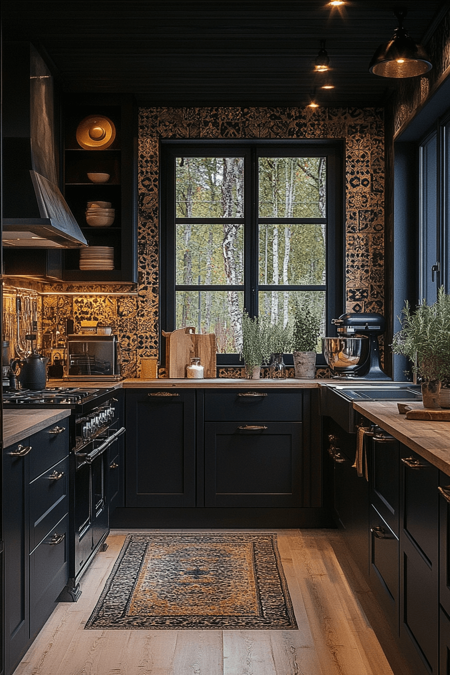 small moody kitchen