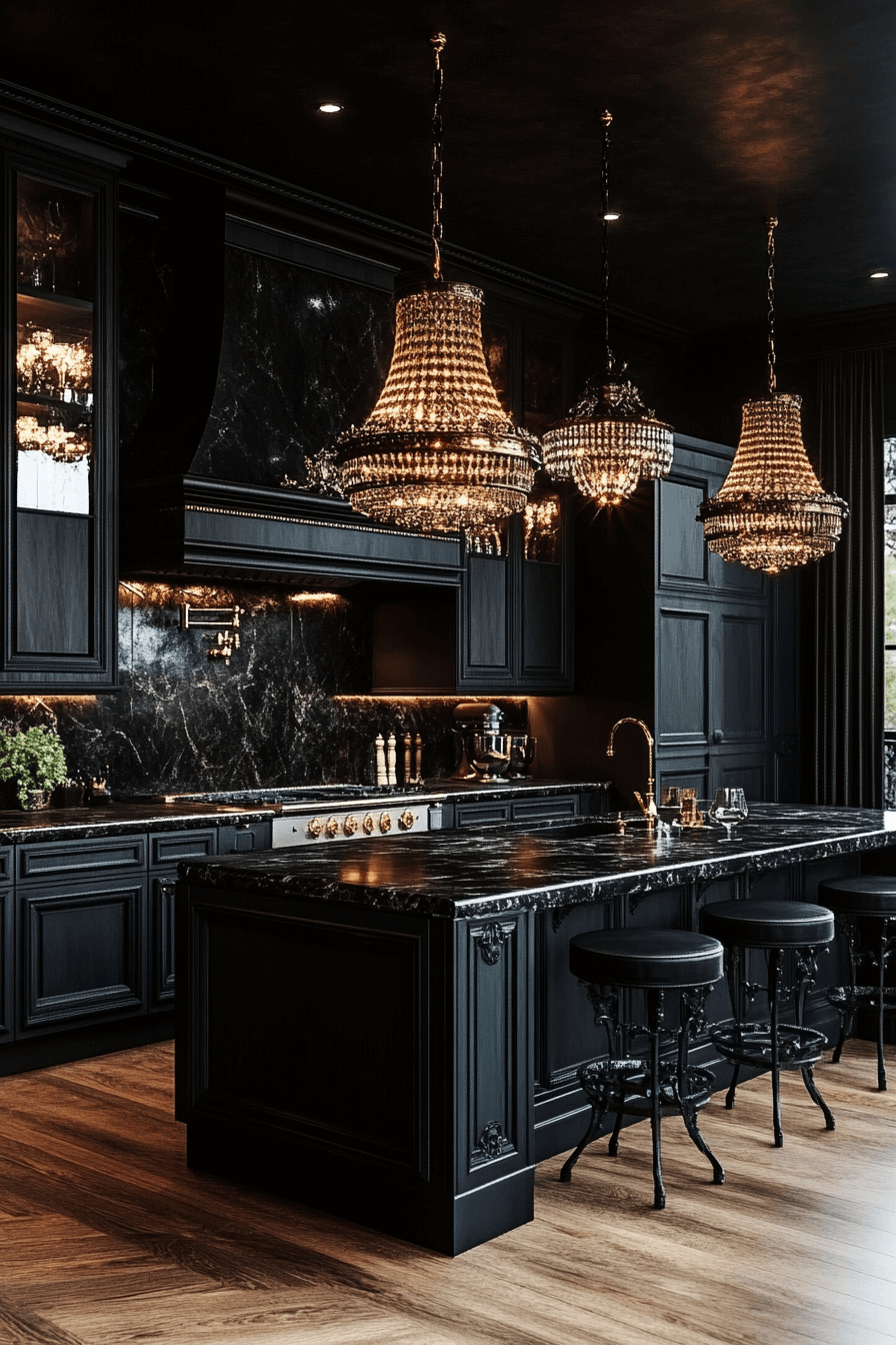 dark and moody kitchen