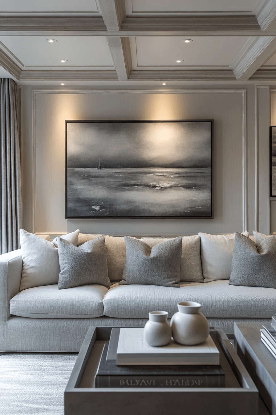 moody neutral living room
