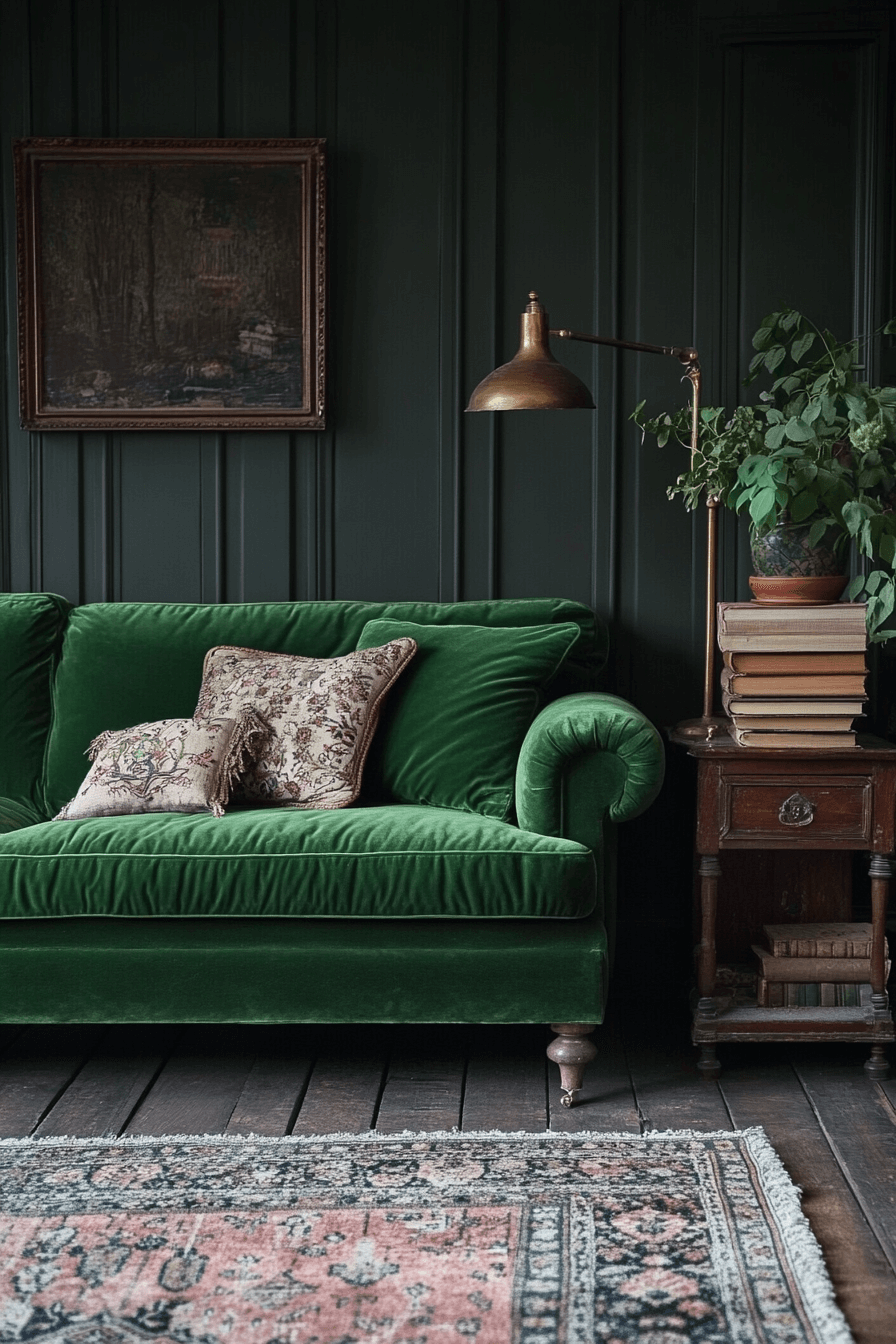 moody vintage living room
