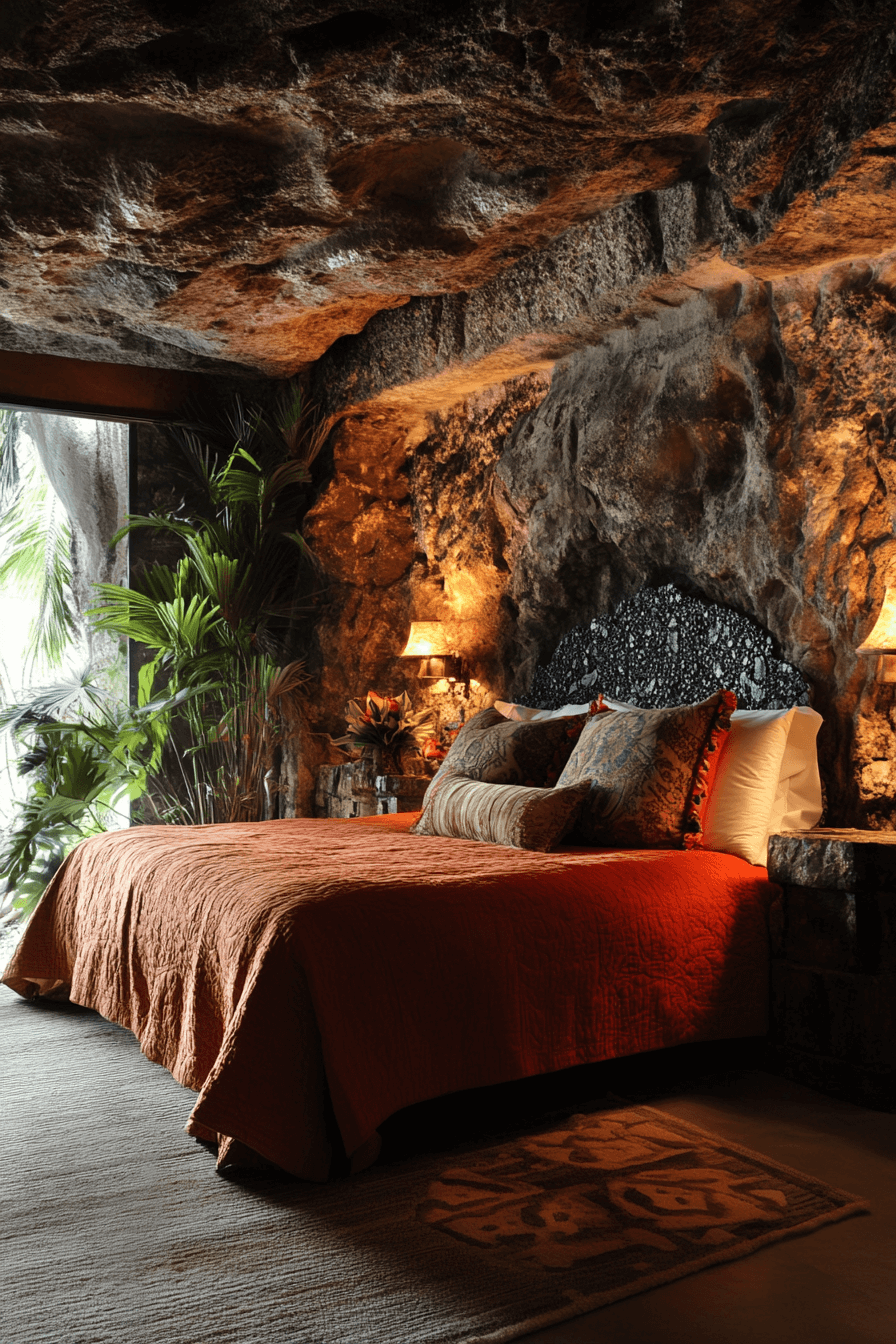 Stone Wall Bedroom