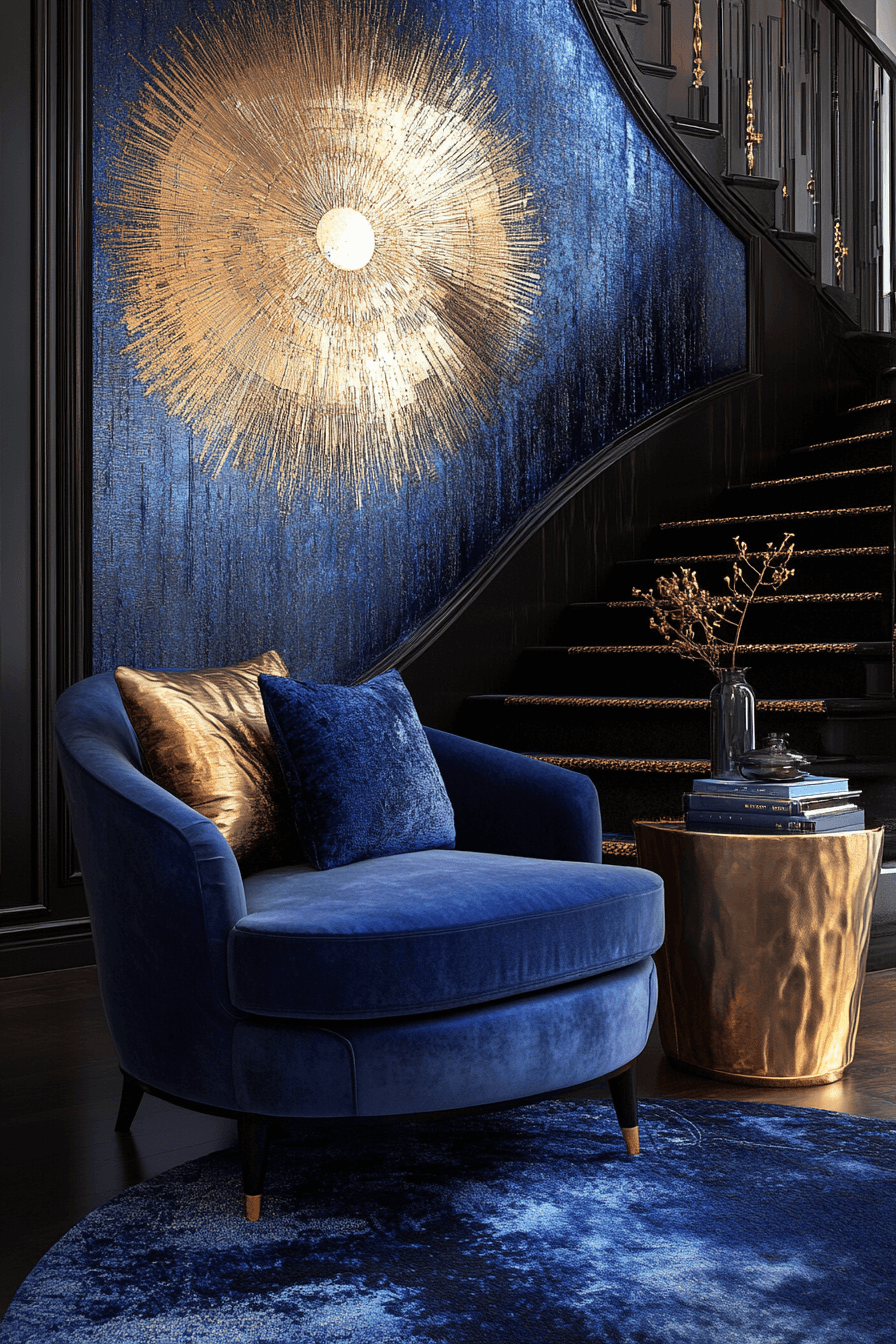 blue living room decor