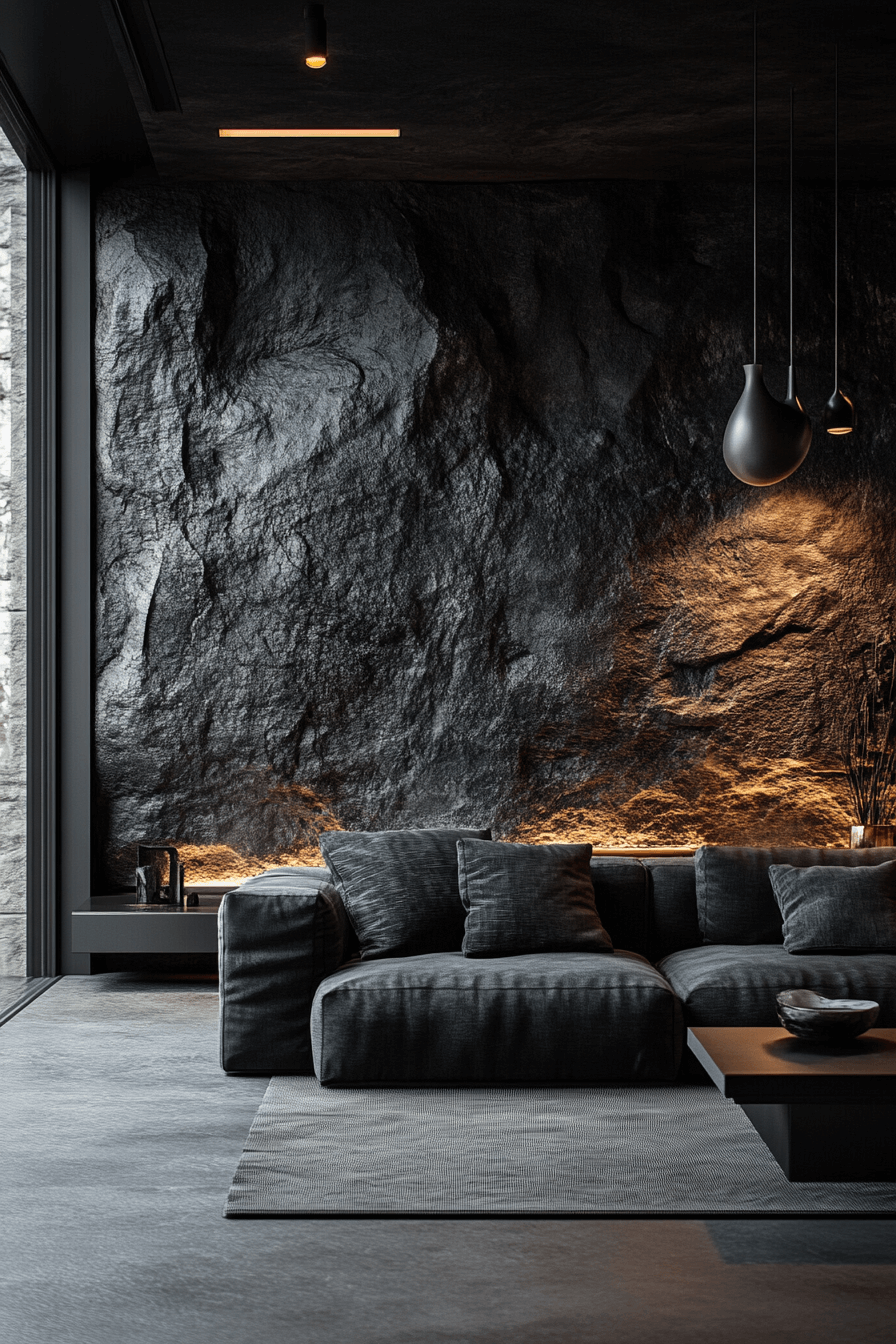 dark gray couch living room