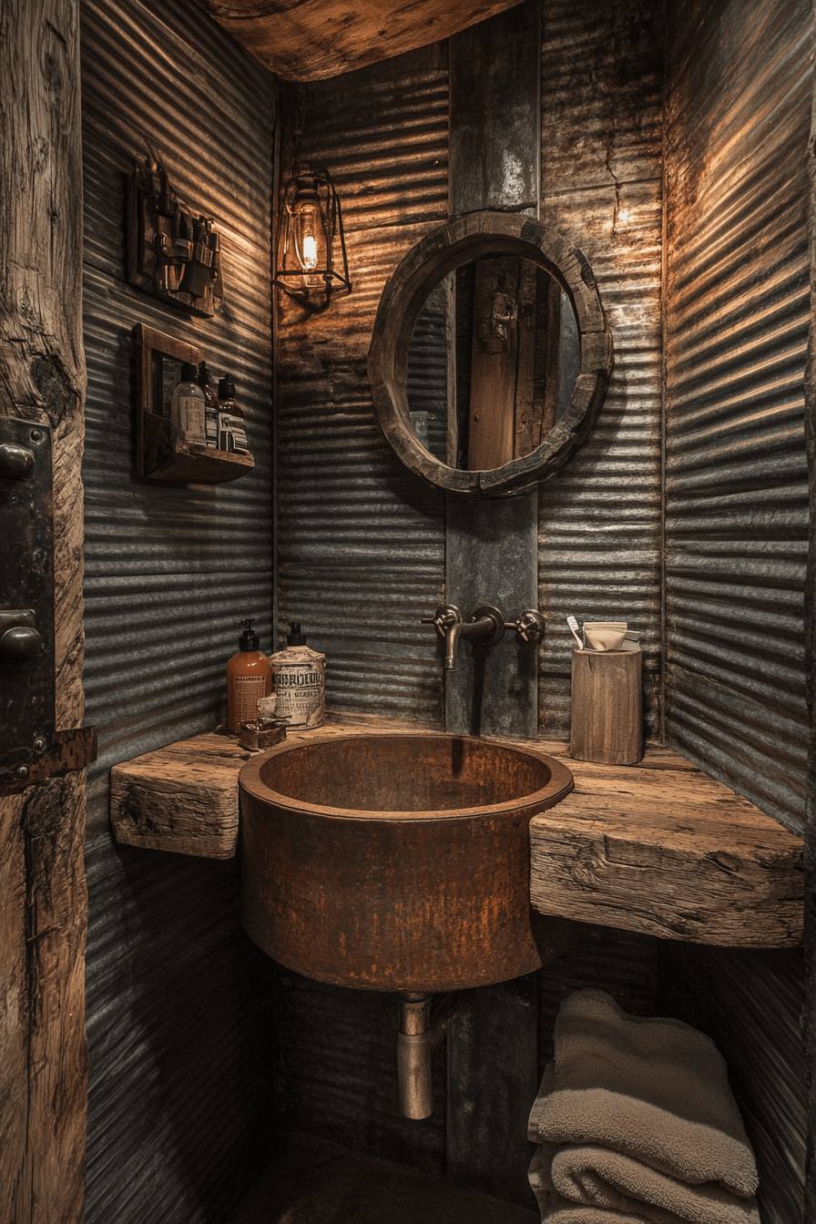 old cabin interior bathroom
