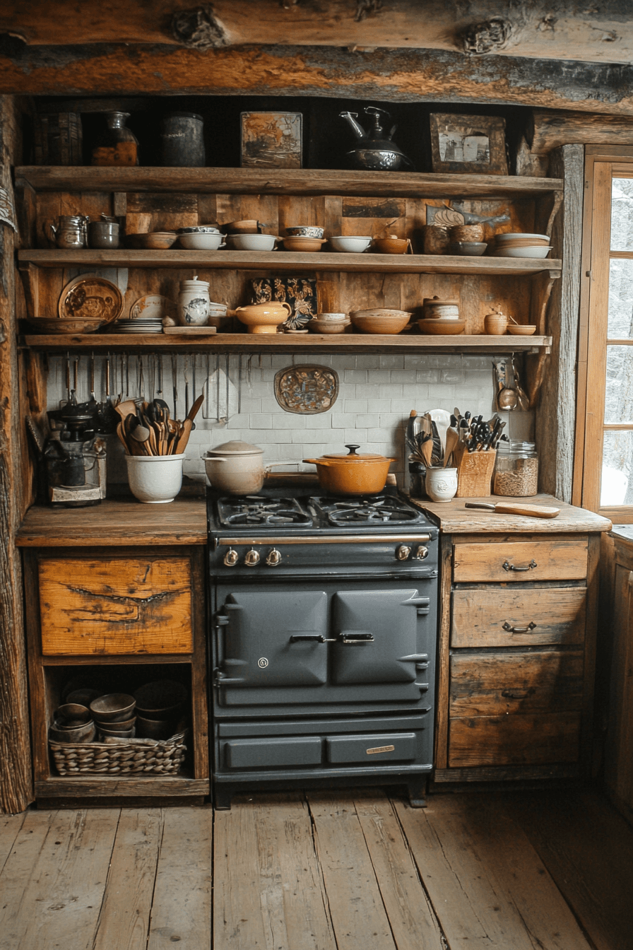 old cabin interior kitchen