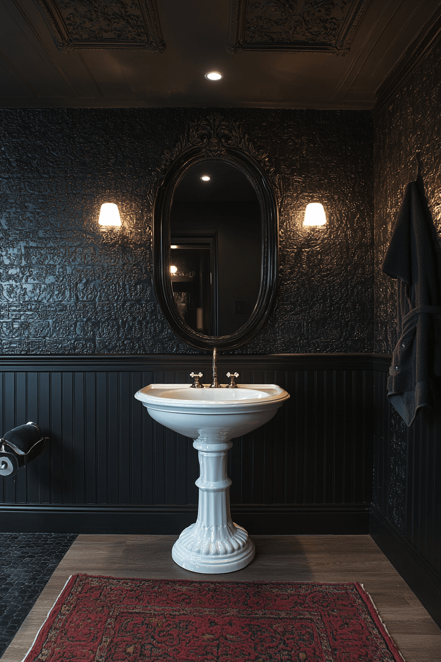 moody vintage bathroom