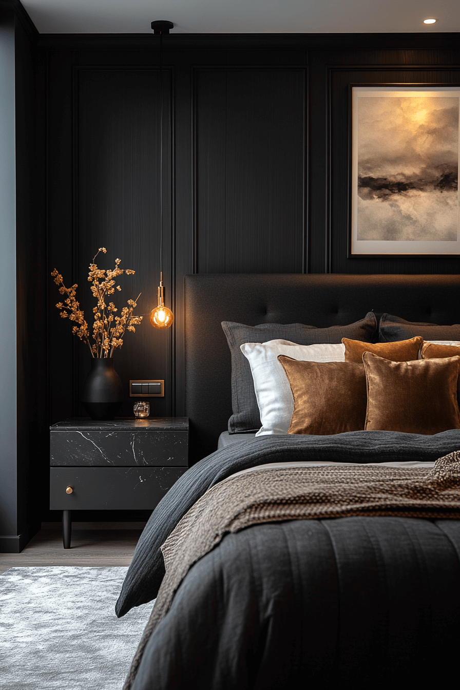 minimalistic bedroom ideas dark