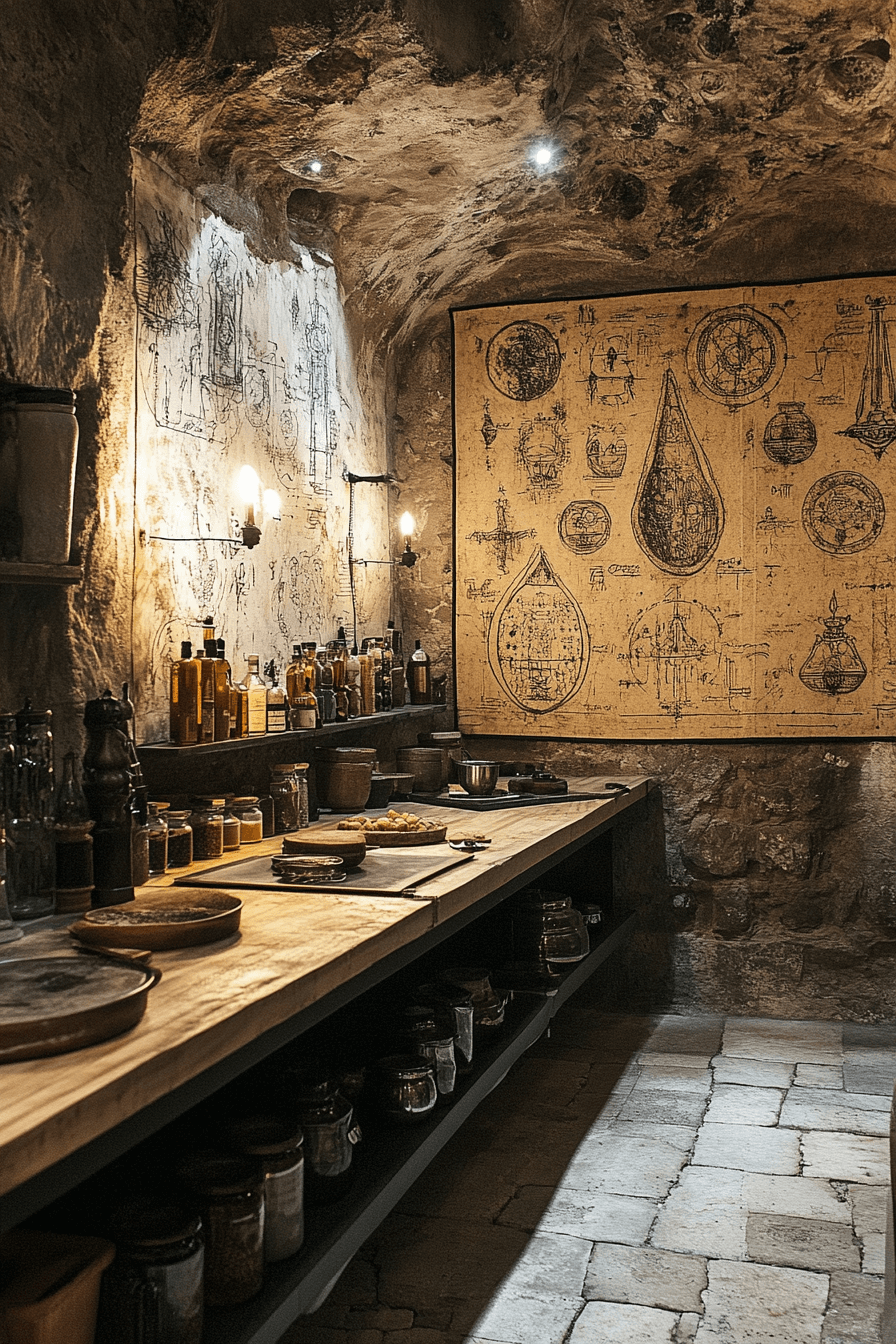 dark academia kitchen