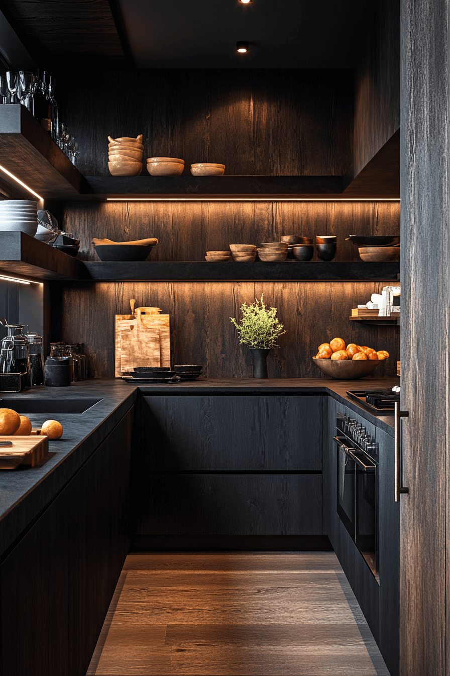 small moody kitchen