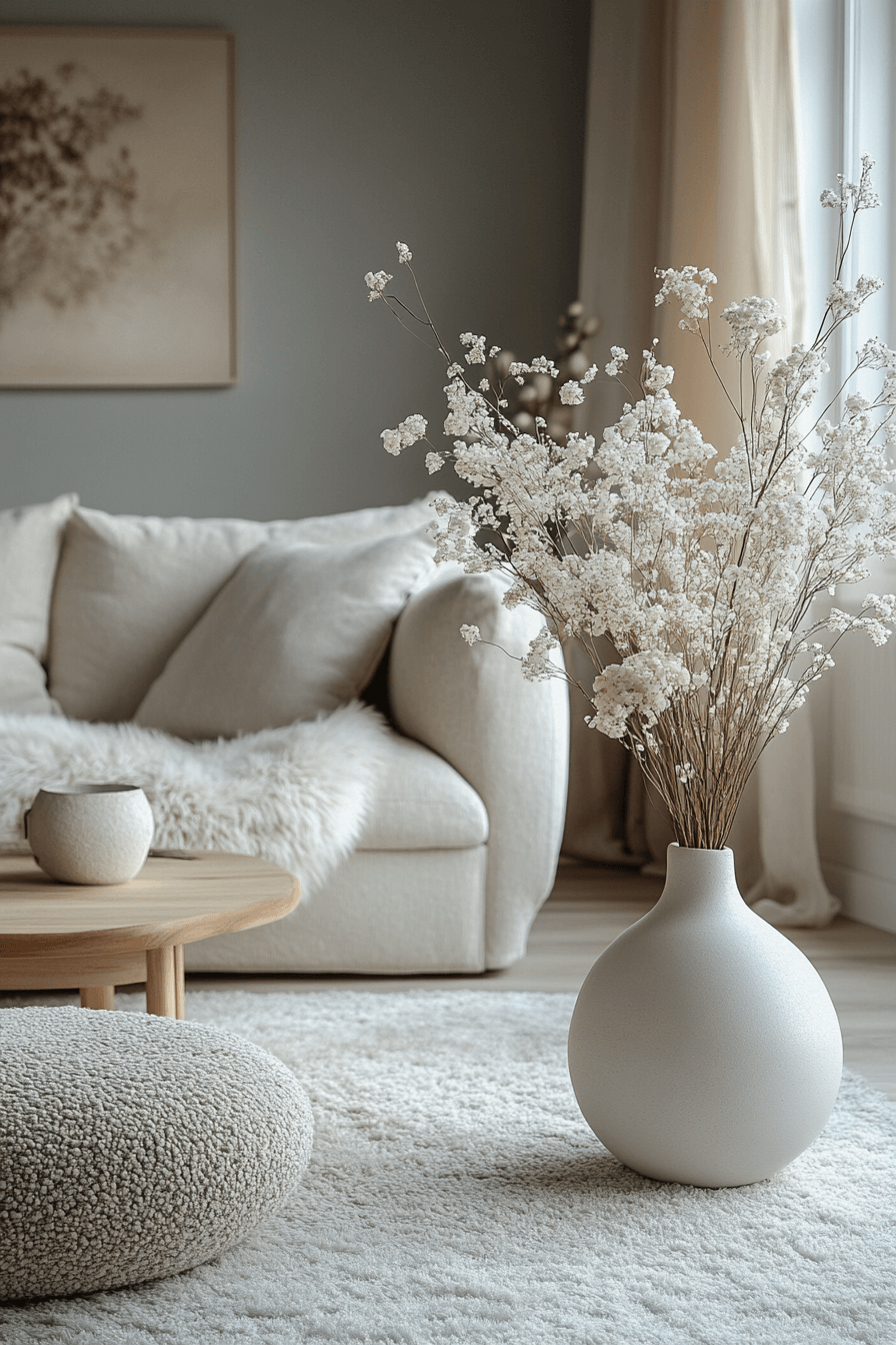 white living room decor