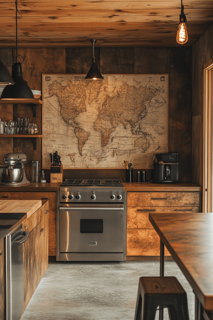 old cabin interior kitchen