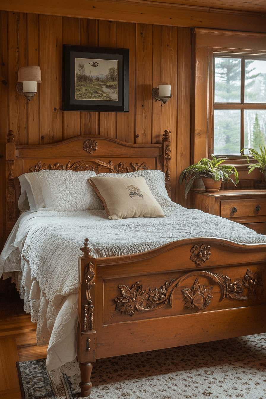 old cabin interior bedroom