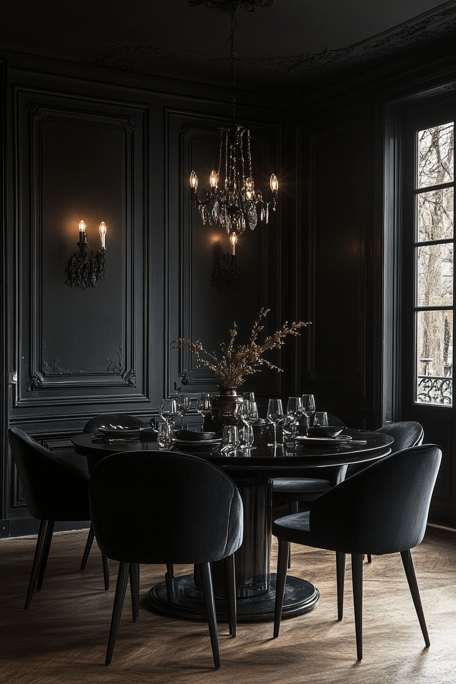 moody vintage dining room