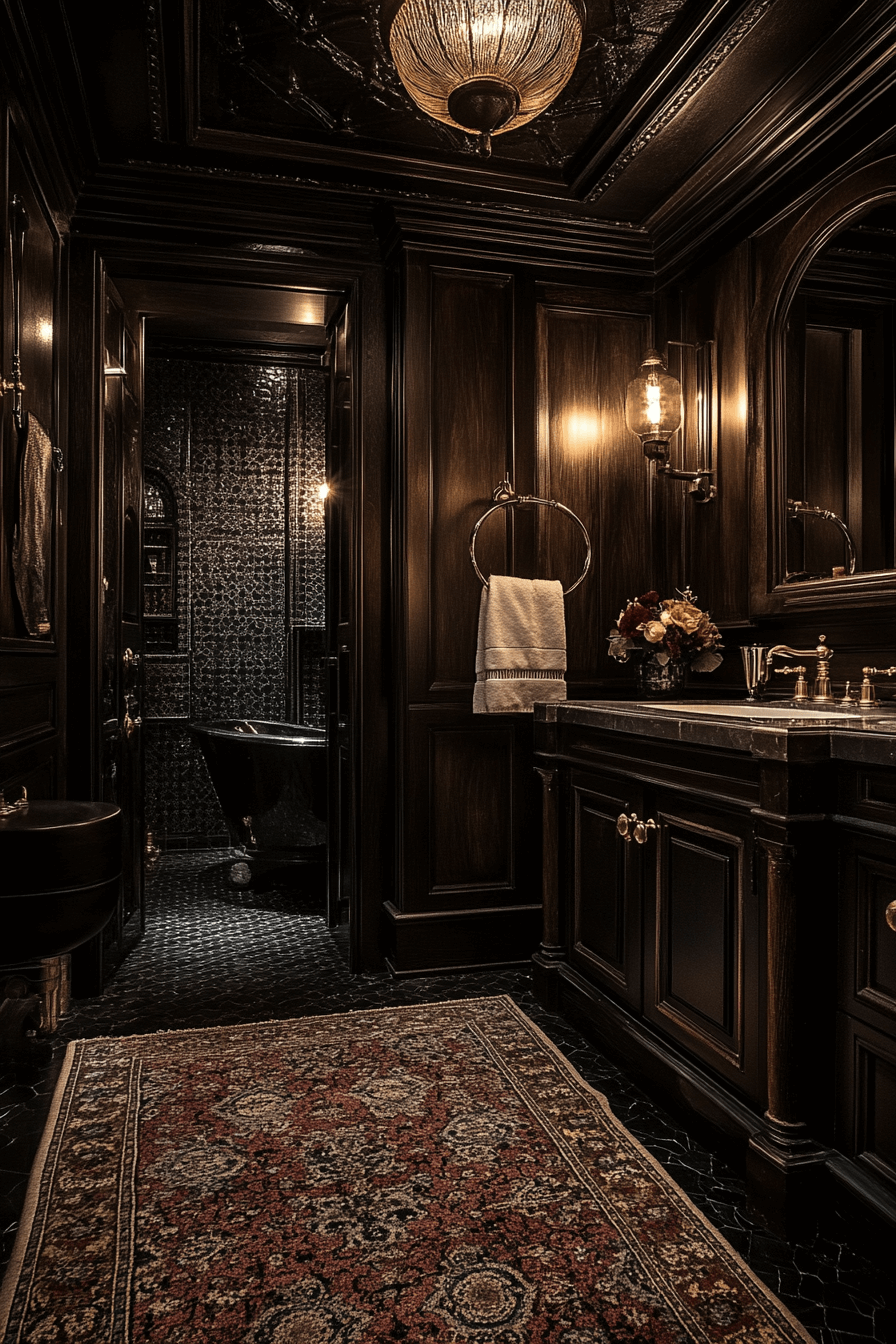 moody vintage bathroom