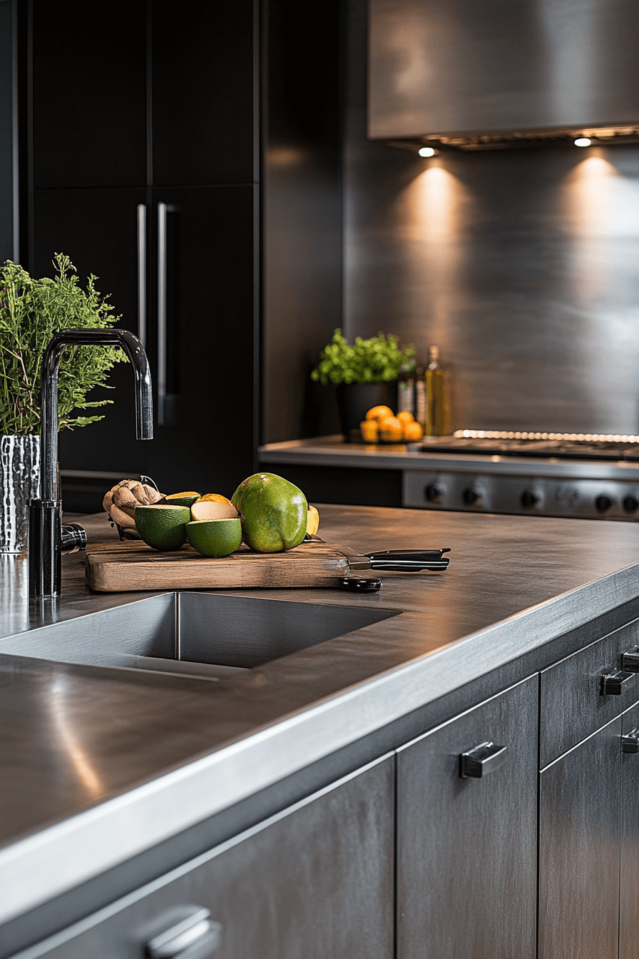 dark and moody kitchen