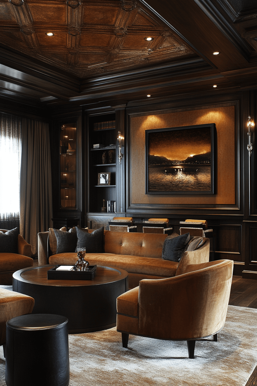 moody neutral living room
