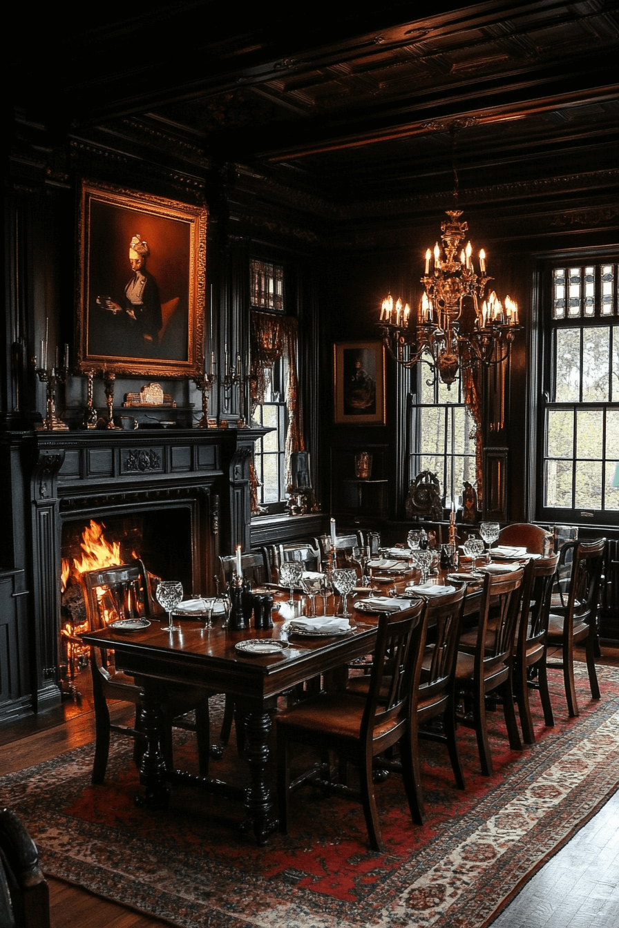 moody vintage dining room