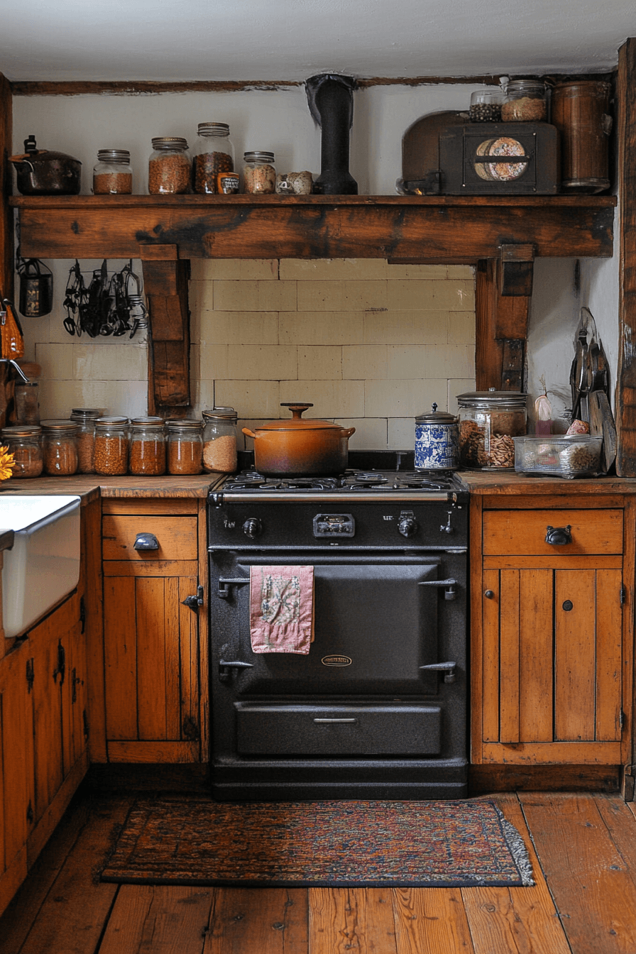 old cabin interior kitchen