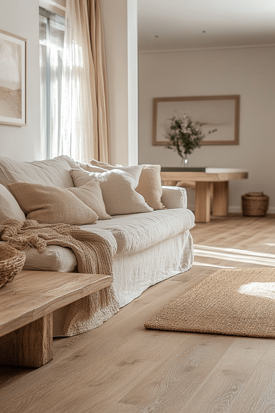 moody neutral living room