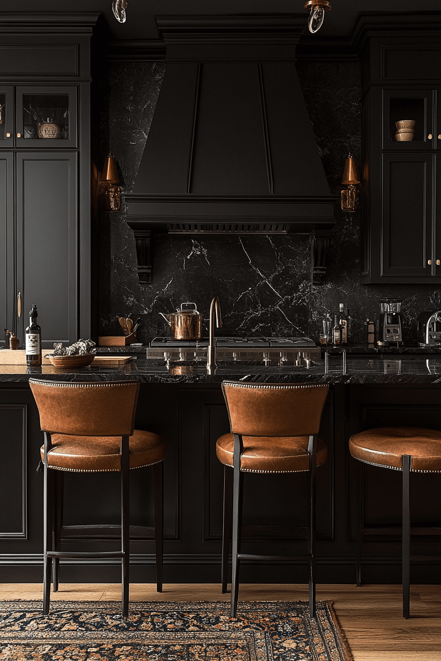 dark and moody kitchen