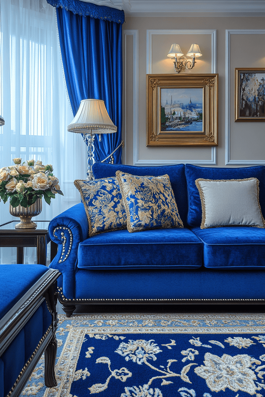 blue living room decor