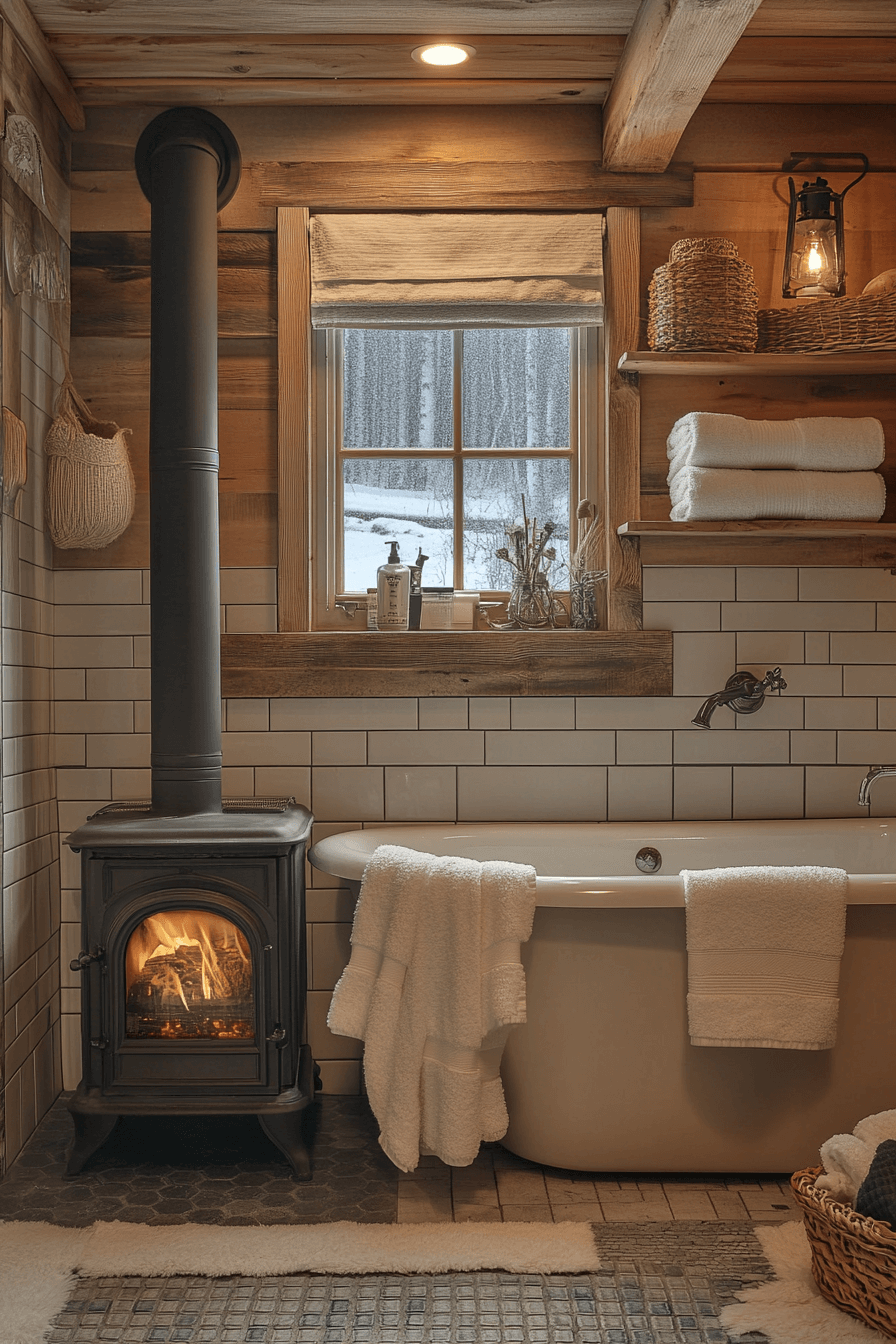 old cabin interior bathroom