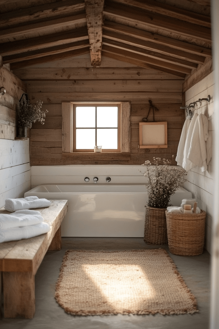 old cabin interior bathroom