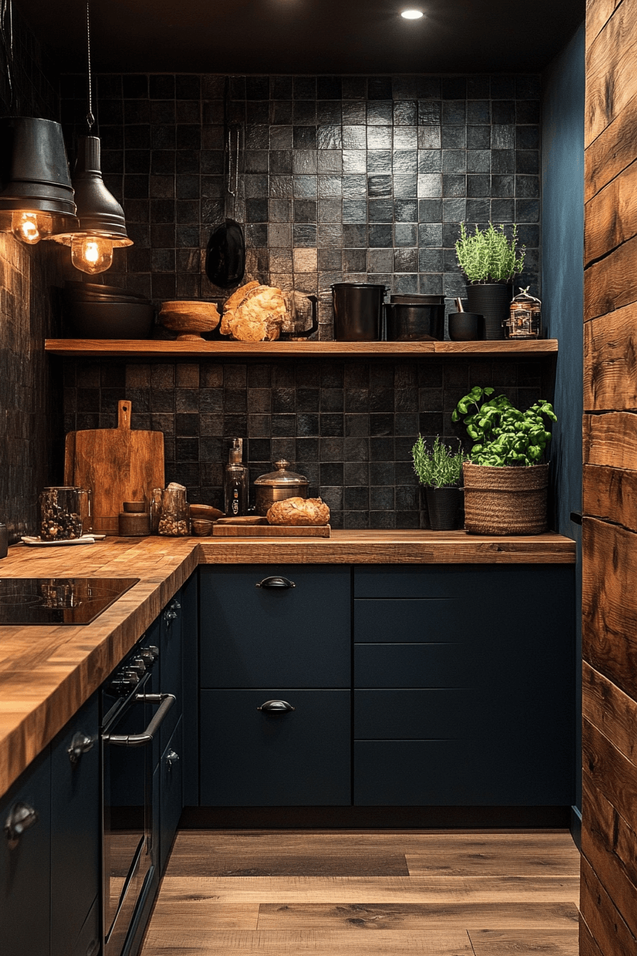 small moody kitchen