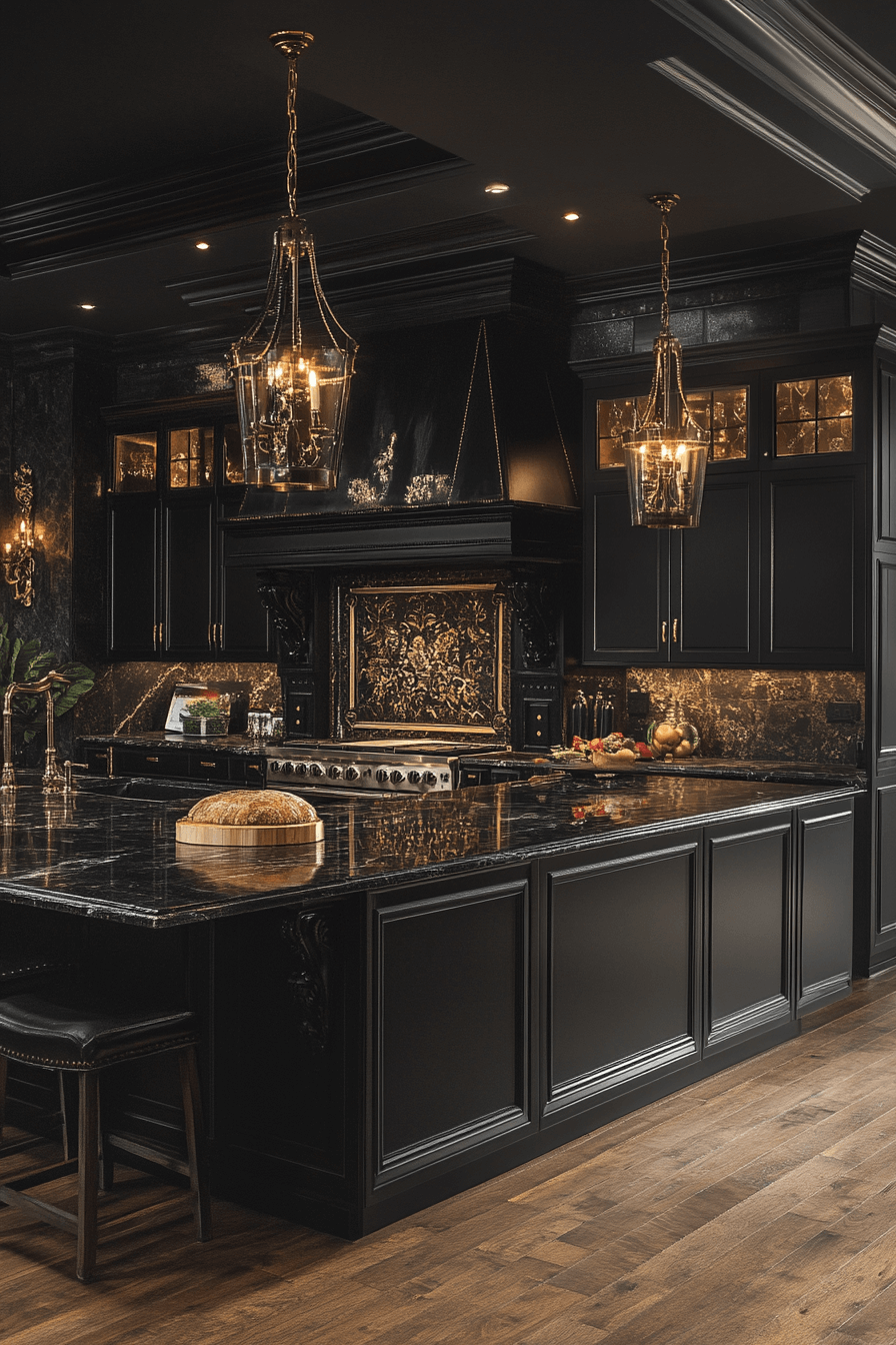 moody kitchen cabinets