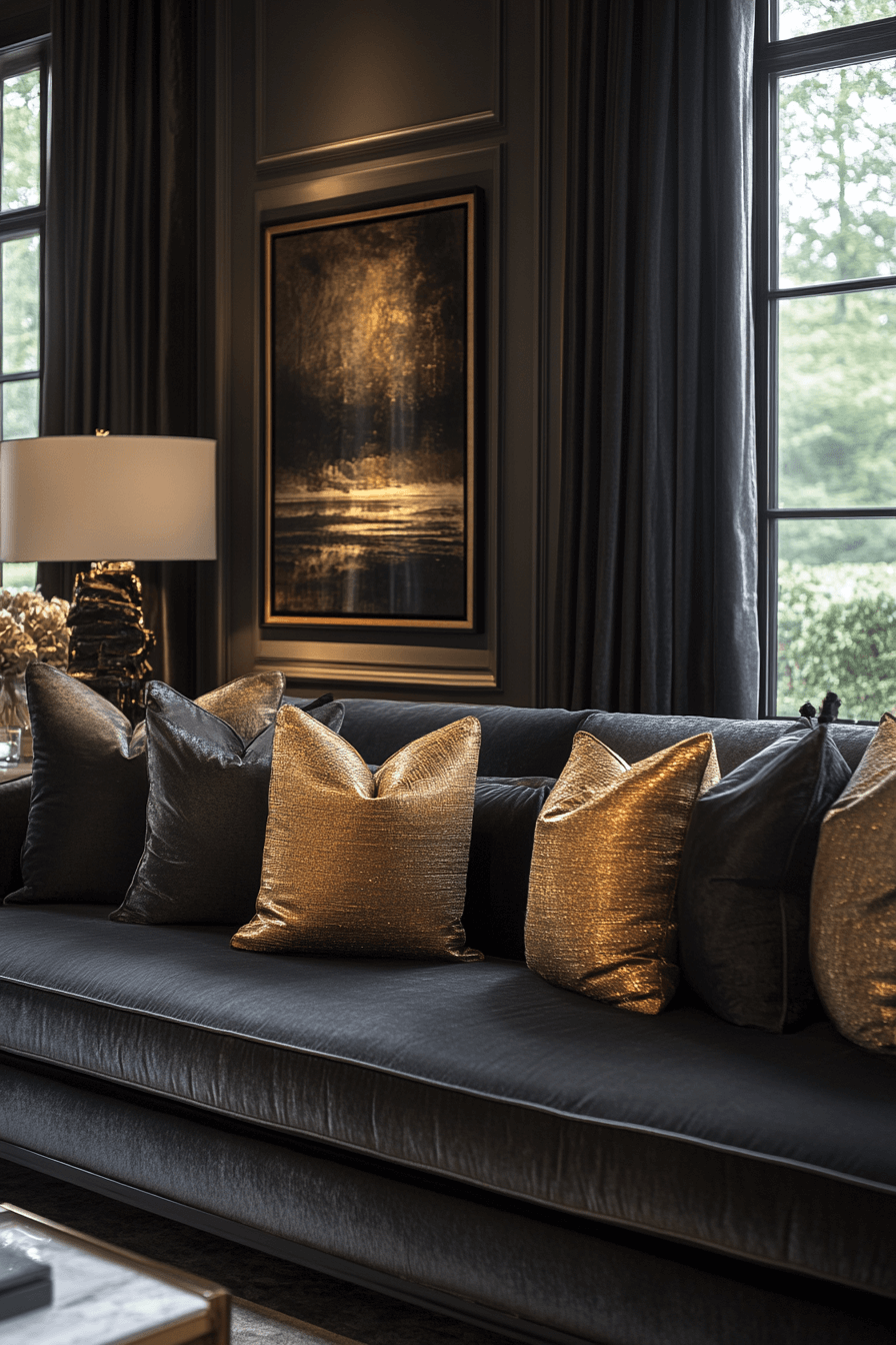 dark gray couch living room