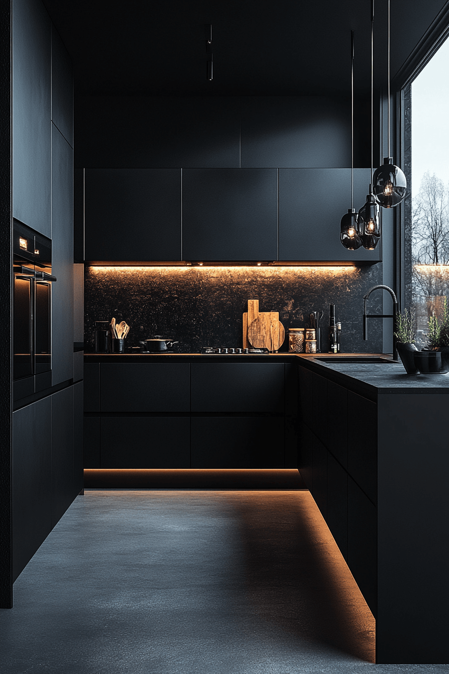small moody kitchen