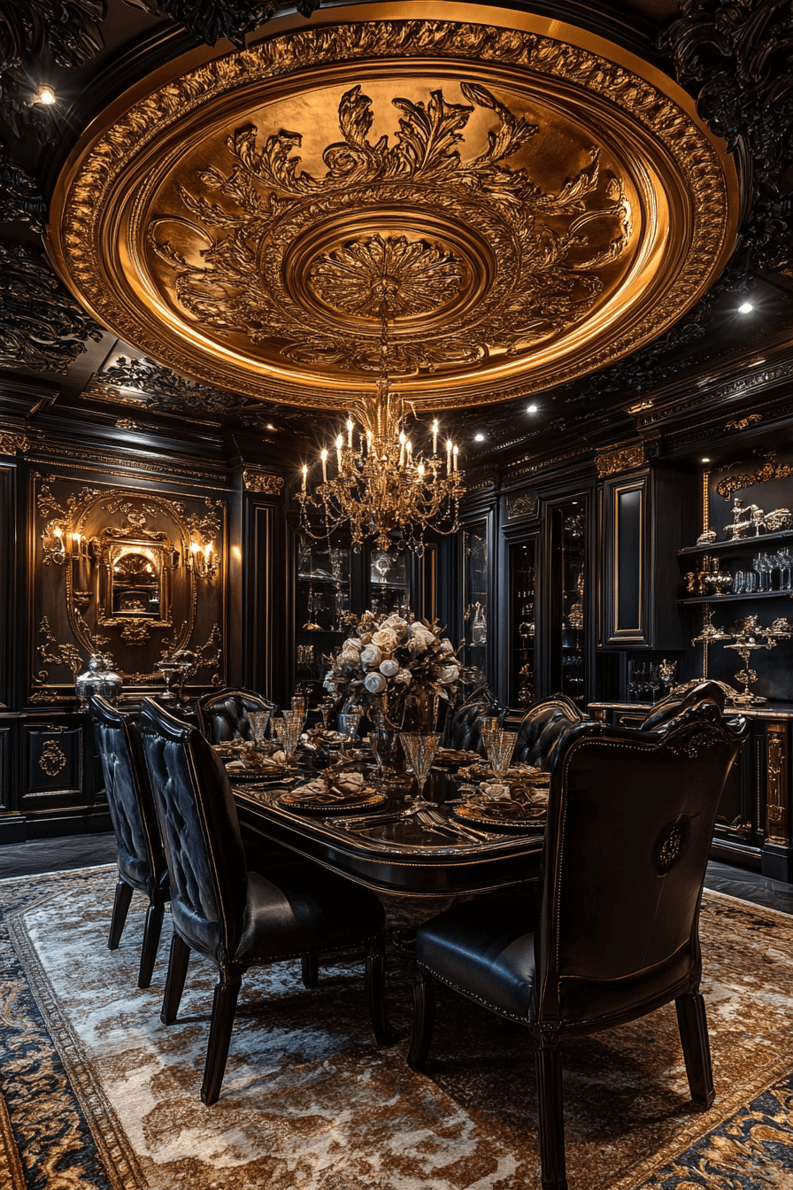 moody vintage dining room