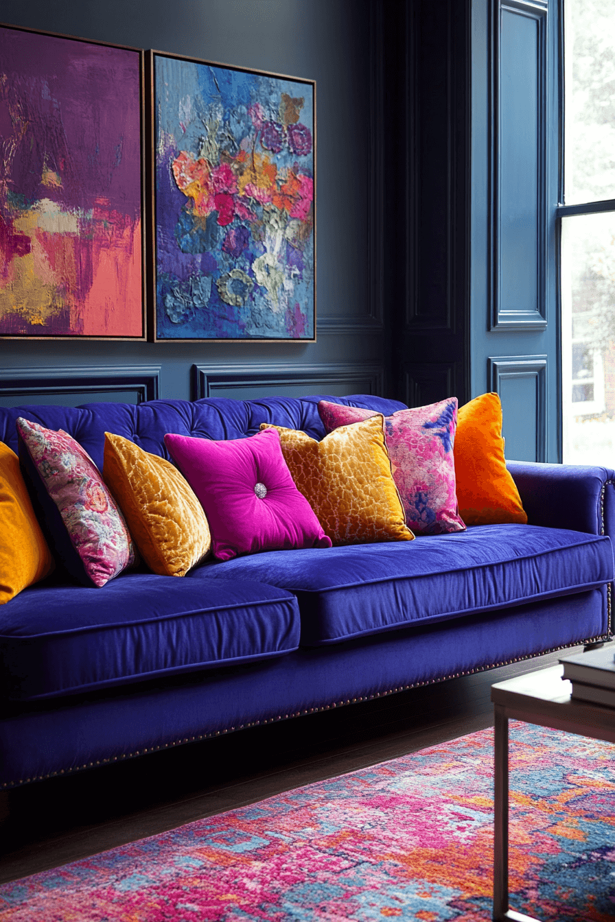 blue living room decor