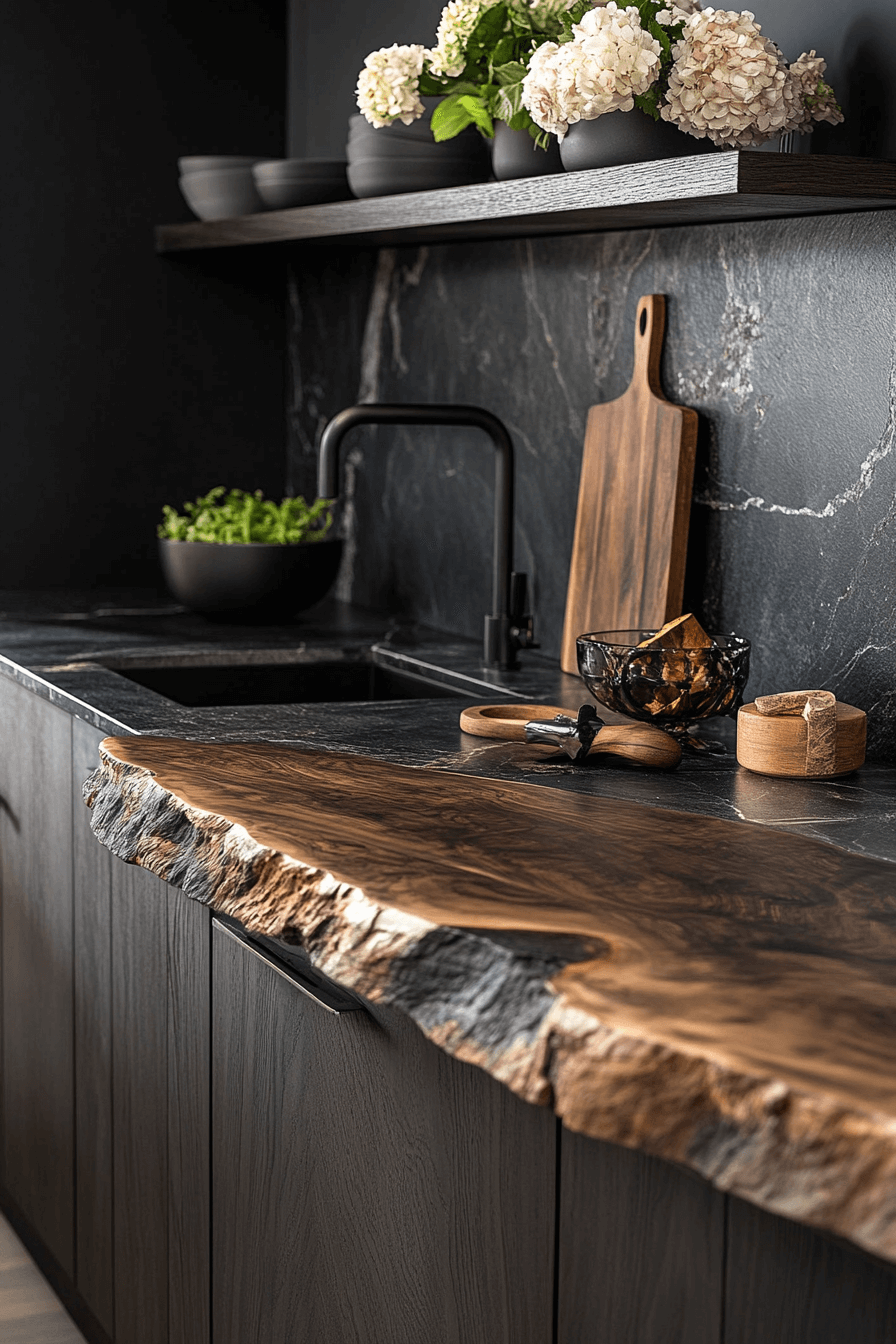 dark and moody kitchen
