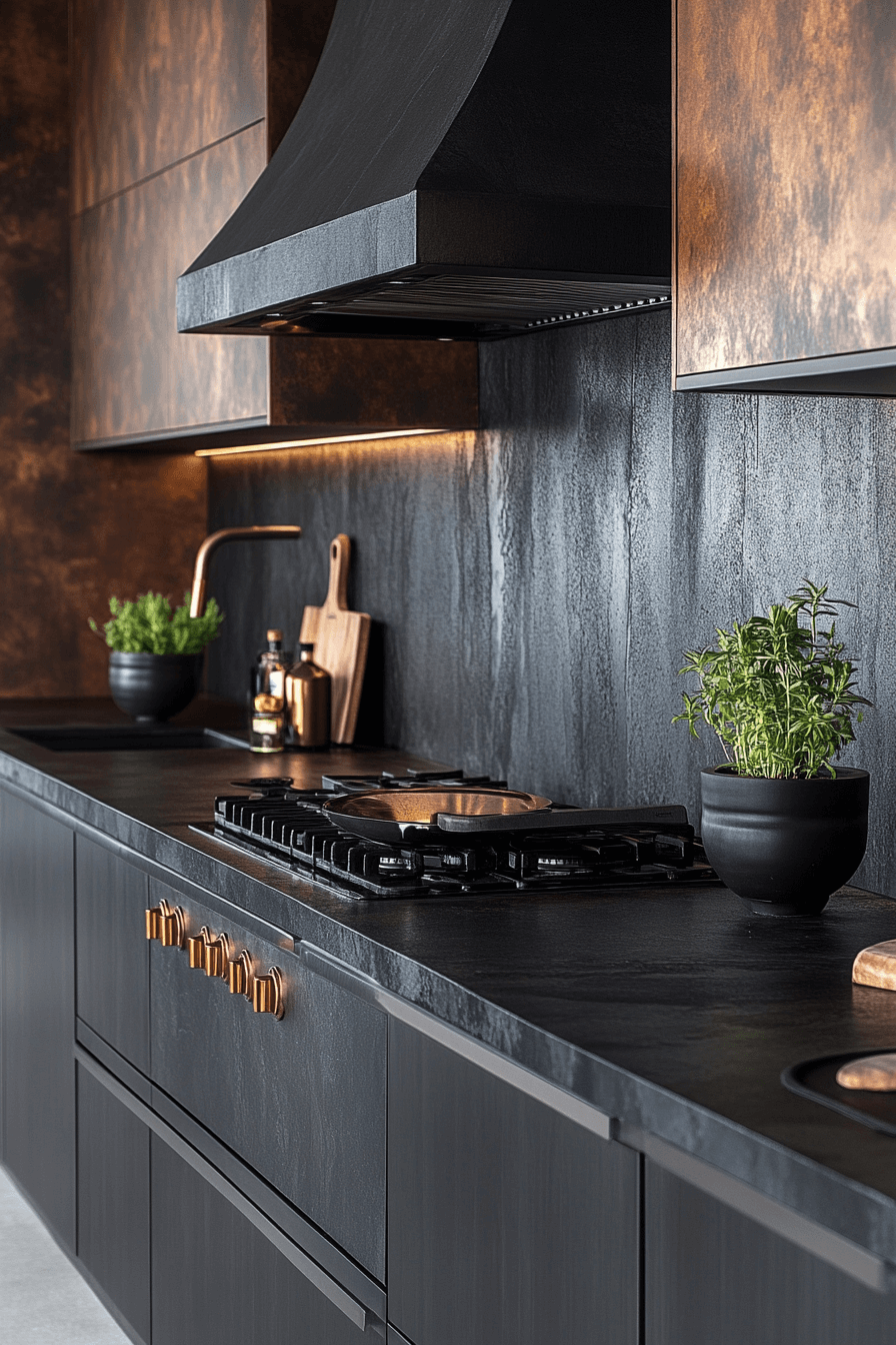 dark and moody kitchen