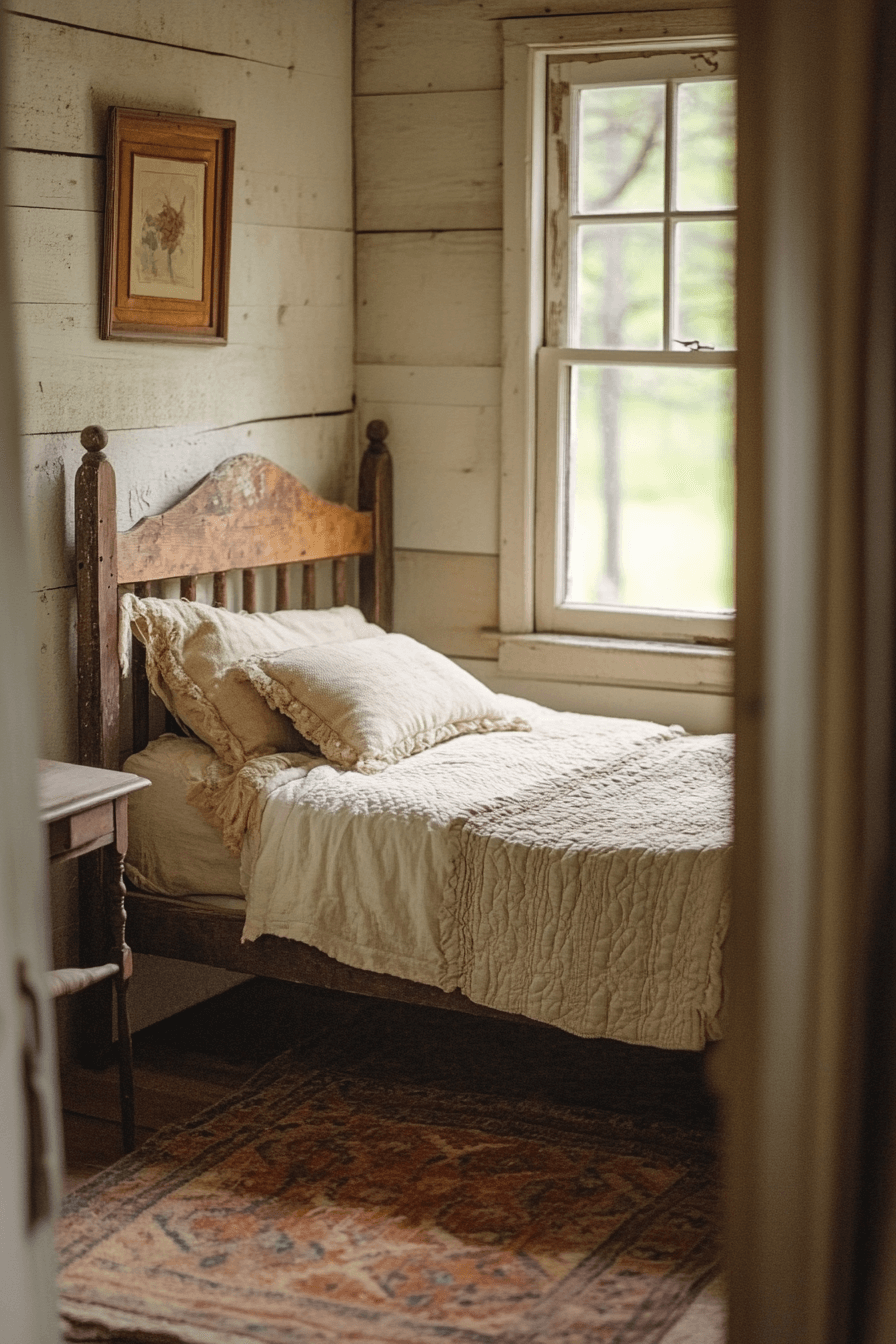 old cabin interior bedroom