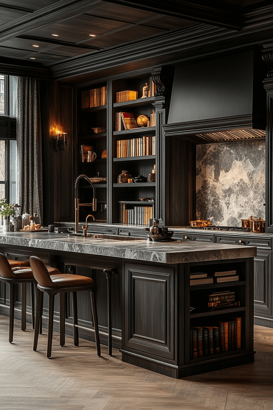 dark academia kitchen