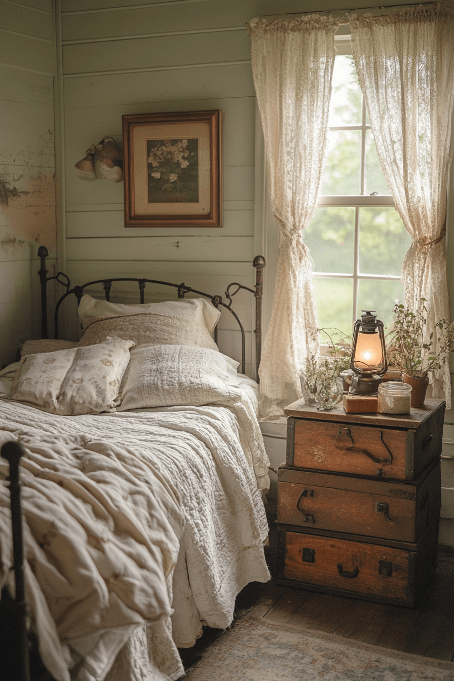 old cabin interior bedroom