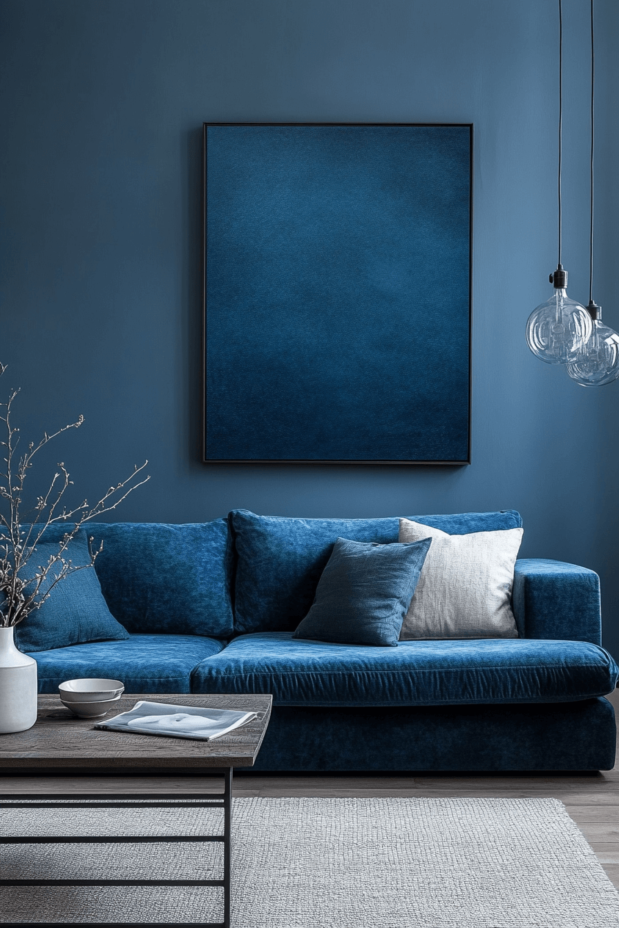 blue living room decor