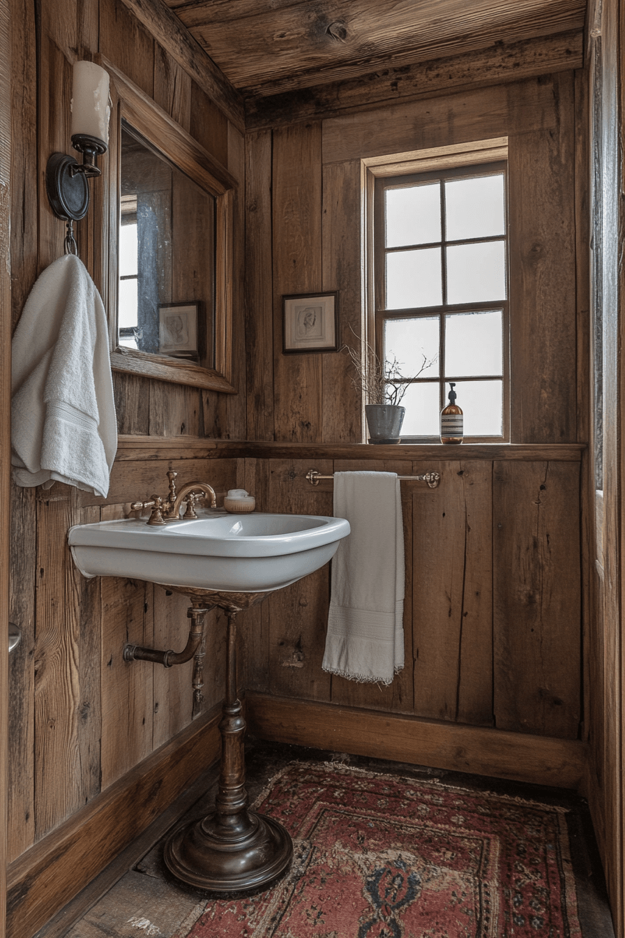 old cabin interior bathroom