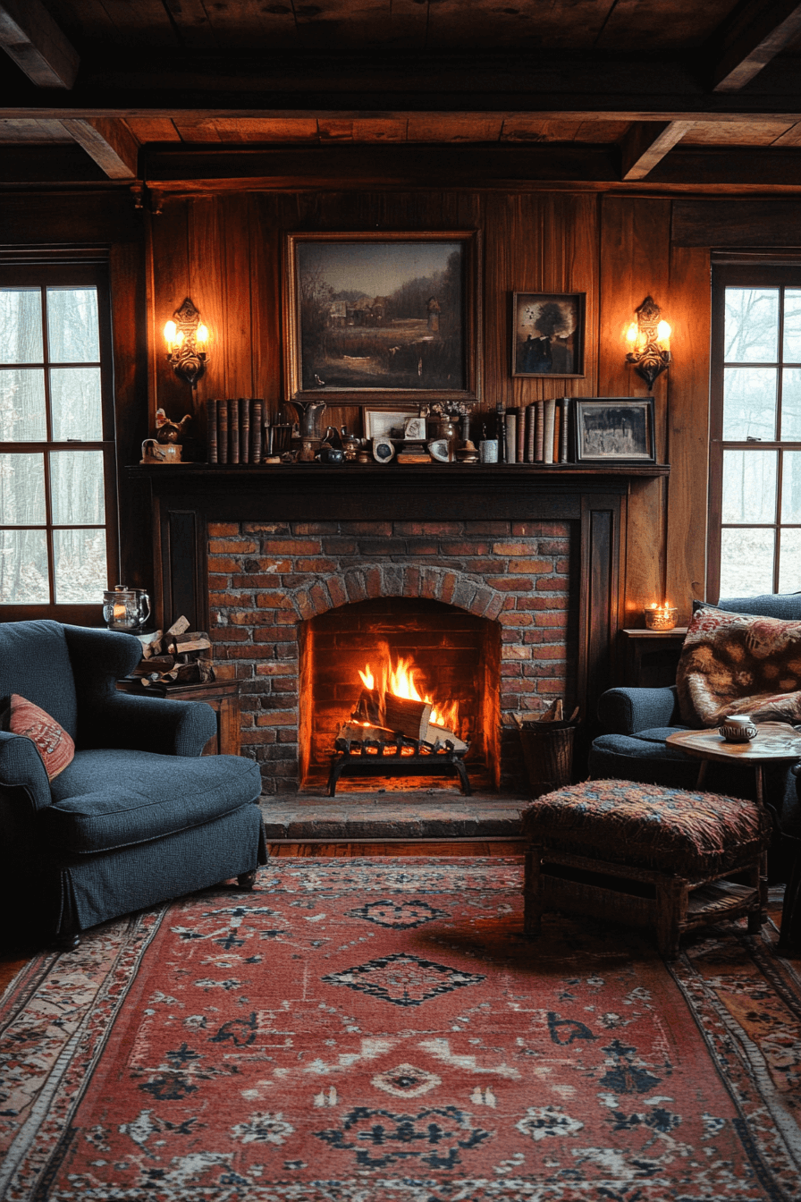 moody vintage living room