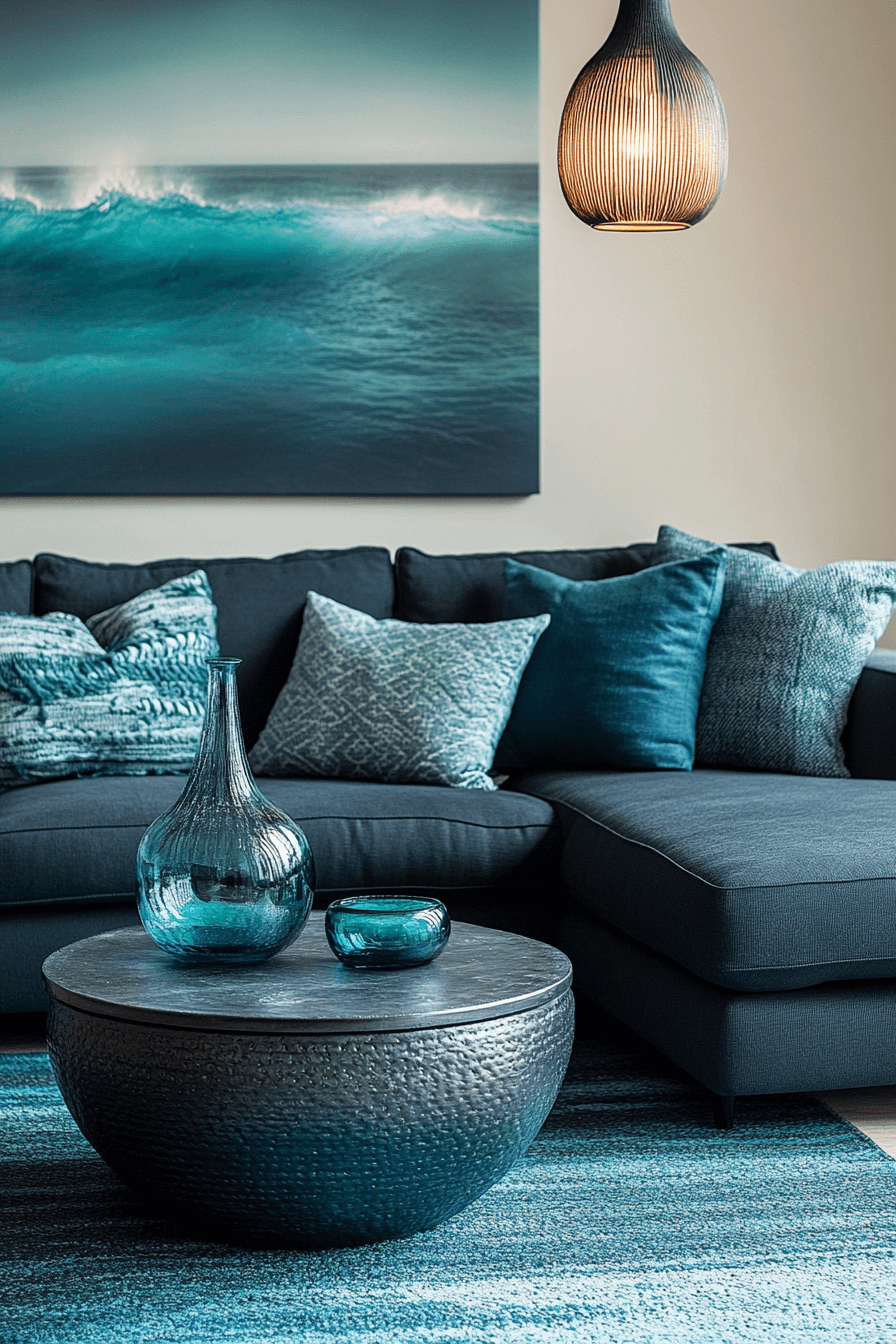 dark gray couch living room