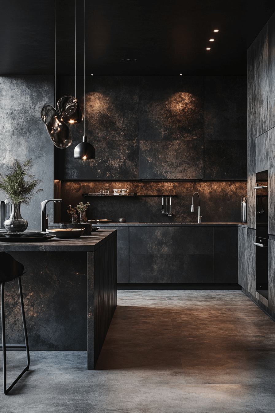 dark and moody kitchen
