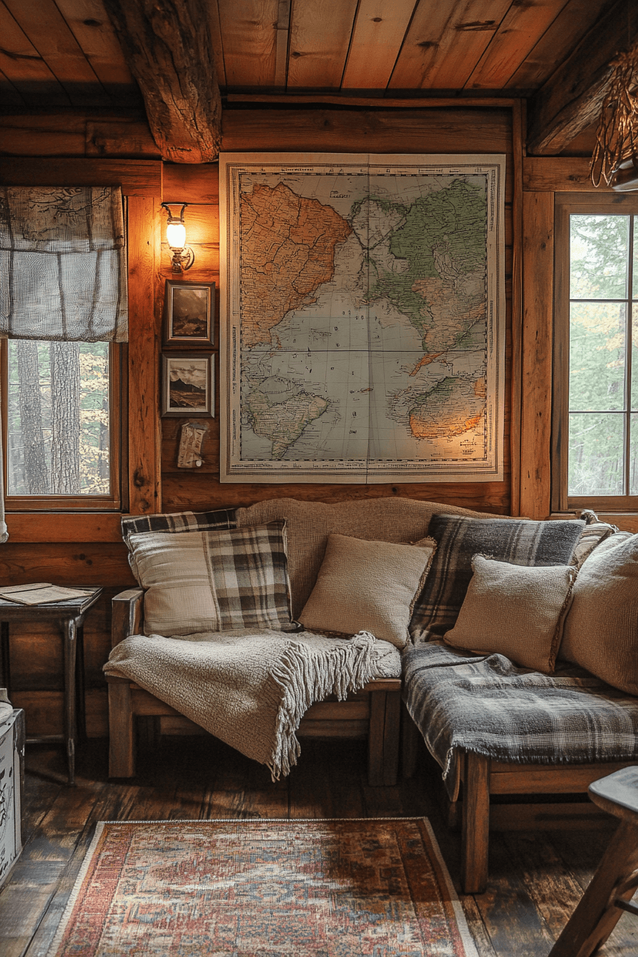 old cabin interior living room