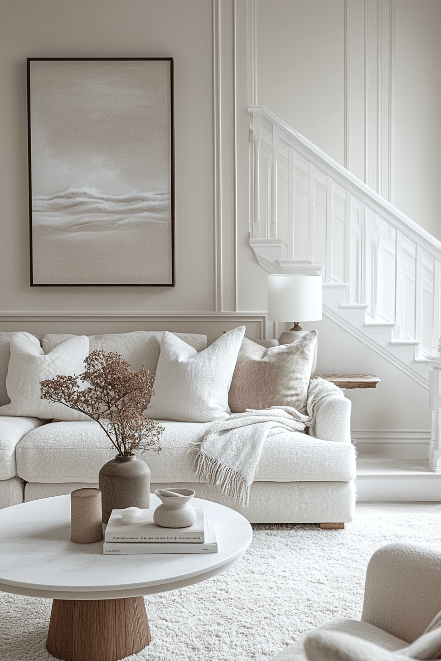 white living room decor