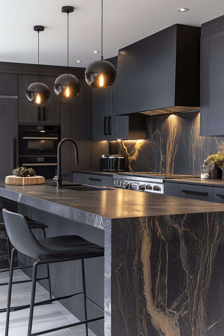moody kitchen cabinets