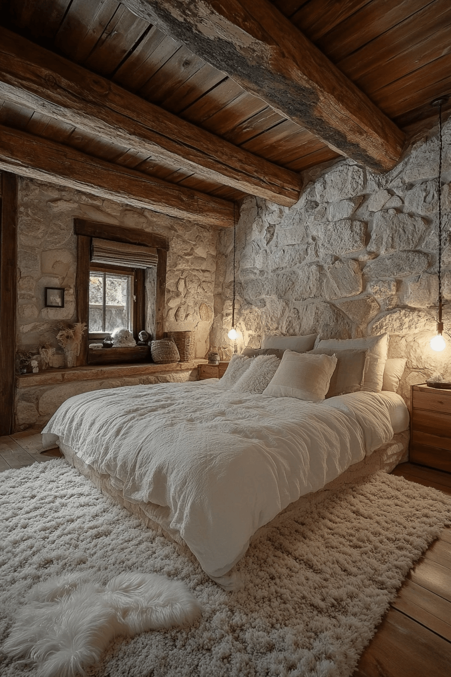 old cabin interior bedroom