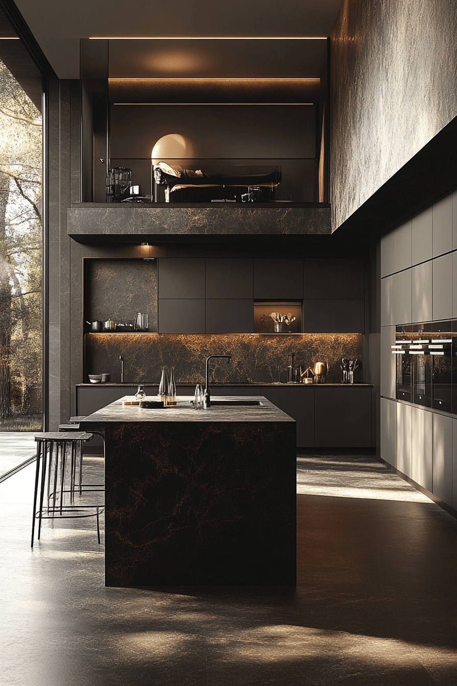 dark kitchen aesthetic